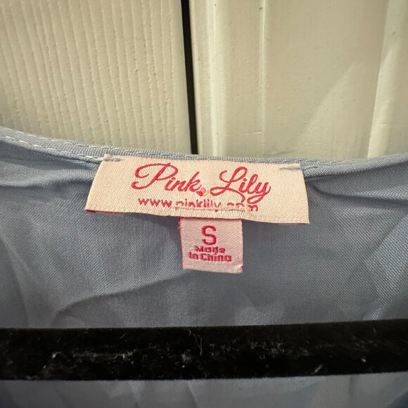 Pink Lilly Blue Dress Women Small - Picture 2 of 5